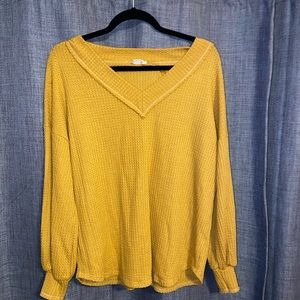 BiBi V-Neck Waffle Knit Sweater